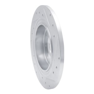 Buick LaCrosse Brake Rotor (1) - Rear Left - R1 Concepts - Drilled & Slotted - Silver - `16-`25